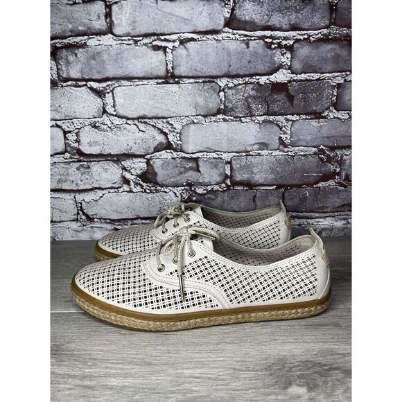 Cole Haan Ivory Leather Perforated Espadrilles Comfort Shoes Women Sz 8.5B US/39 - Picture 7 of 16
